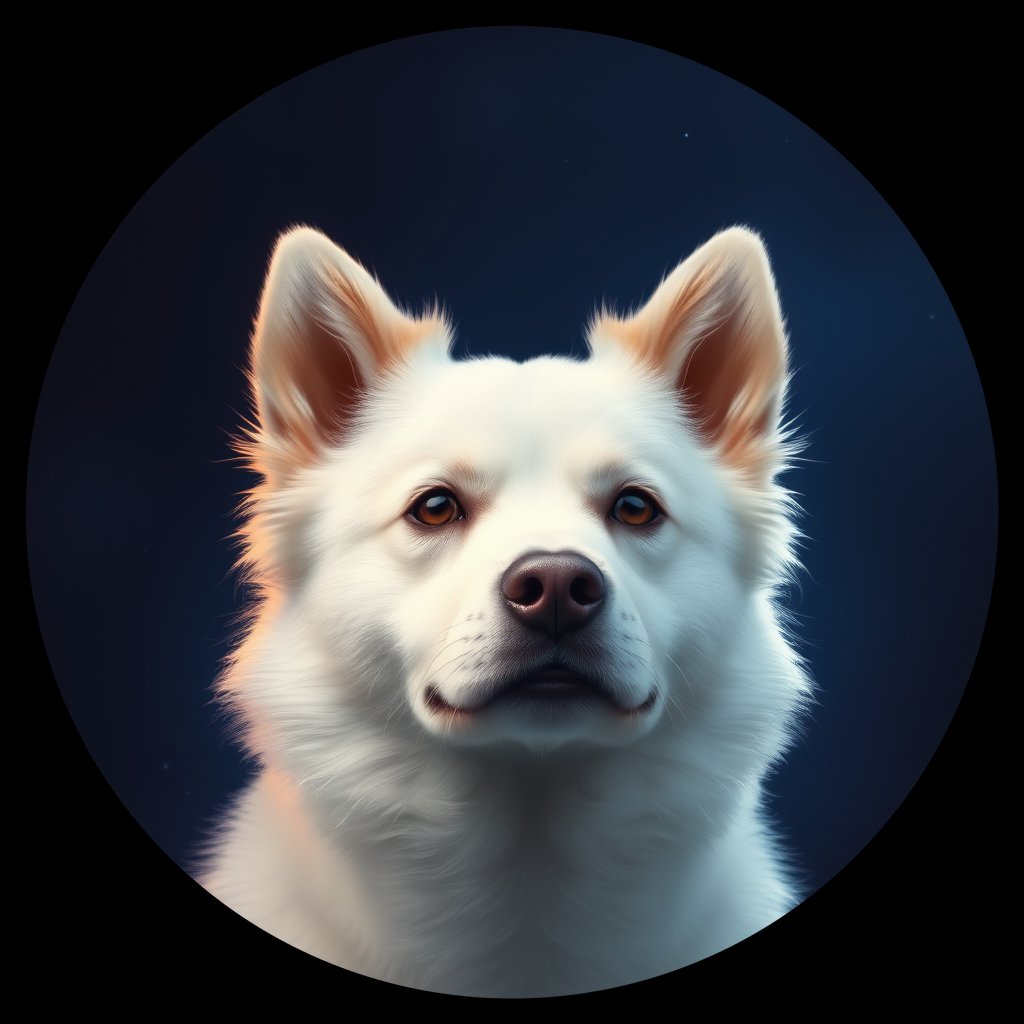 Cosmic medallion portrait of PFZ14G07_PFZ14G07, a American Eskimo Dog
