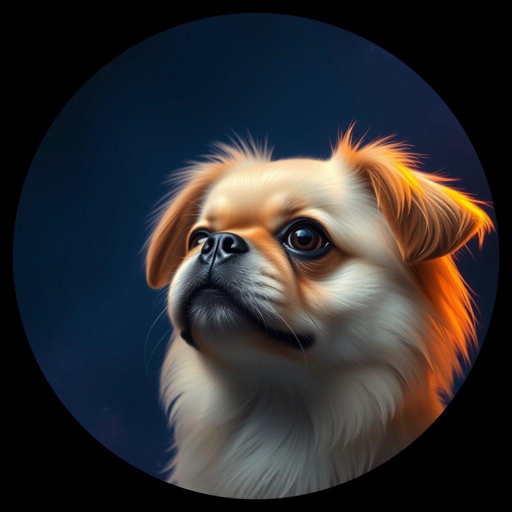 Cosmic medallion portrait of PFZ14H02_PFZ14H02, a Pekingese