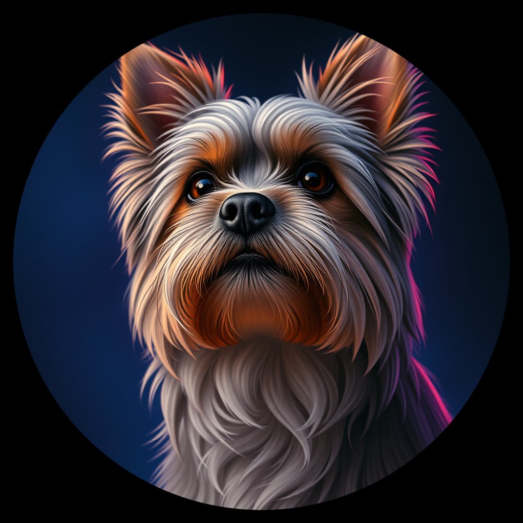 Cosmic medallion portrait of PFZ14H03_PFZ14H03, a Lhasa Apso