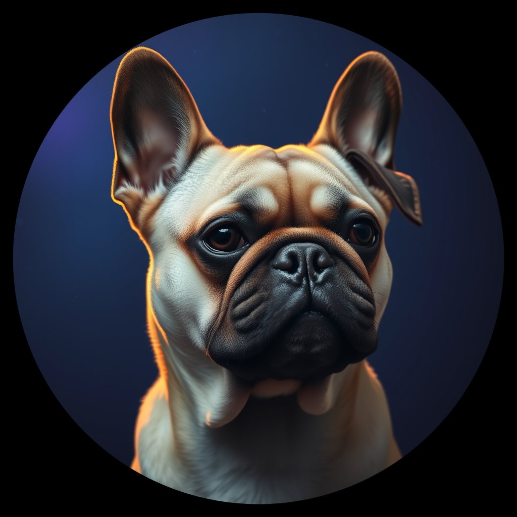 Cosmic medallion portrait of PFZ15A03_PFZ15A03, a Pug