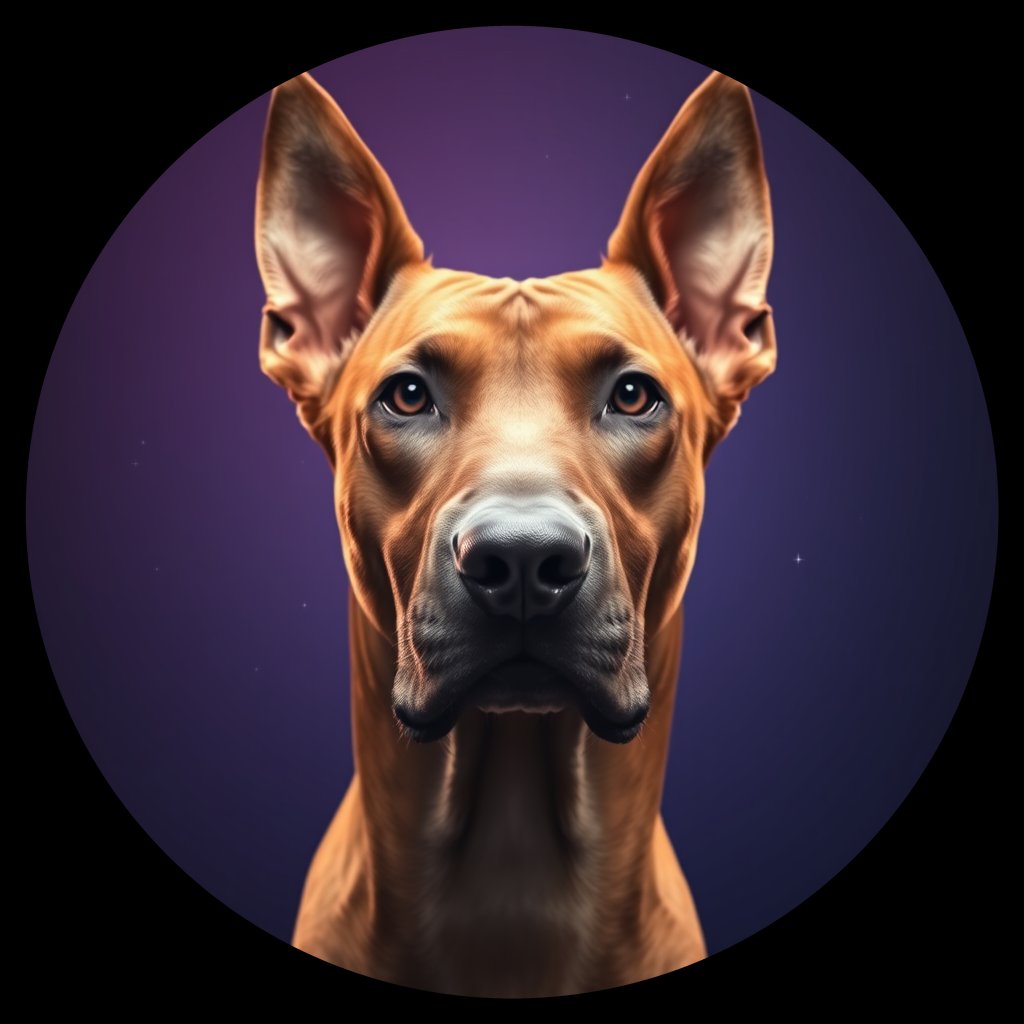 Cosmic medallion portrait of PFZ15A08_PFZ15A08, a Rhodesian Ridgeback