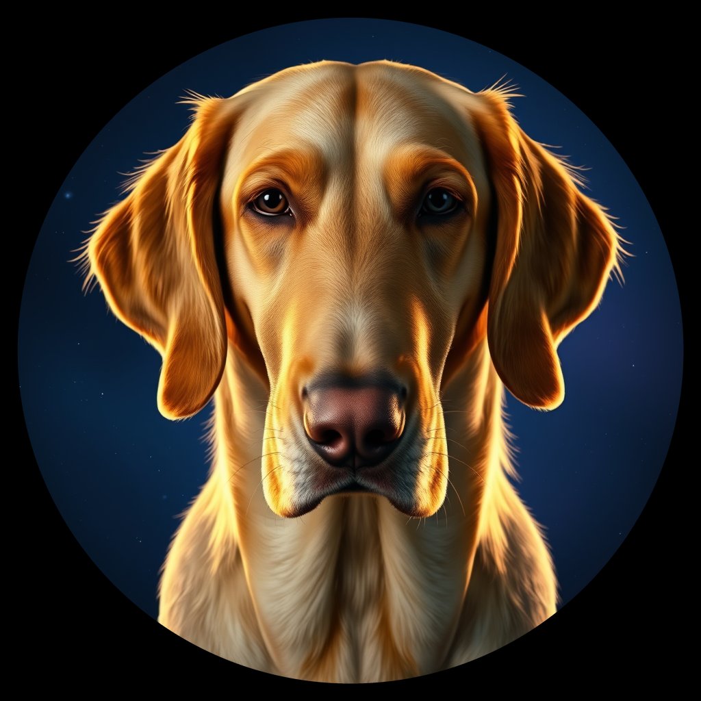 Cosmic medallion portrait of PFZ15A12_PFZ15A12, a Irish Setter