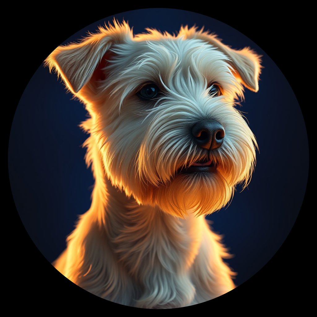 Cosmic medallion portrait of PFZ15B03_PFZ15B03, a Soft Coated Wheaten Terrier