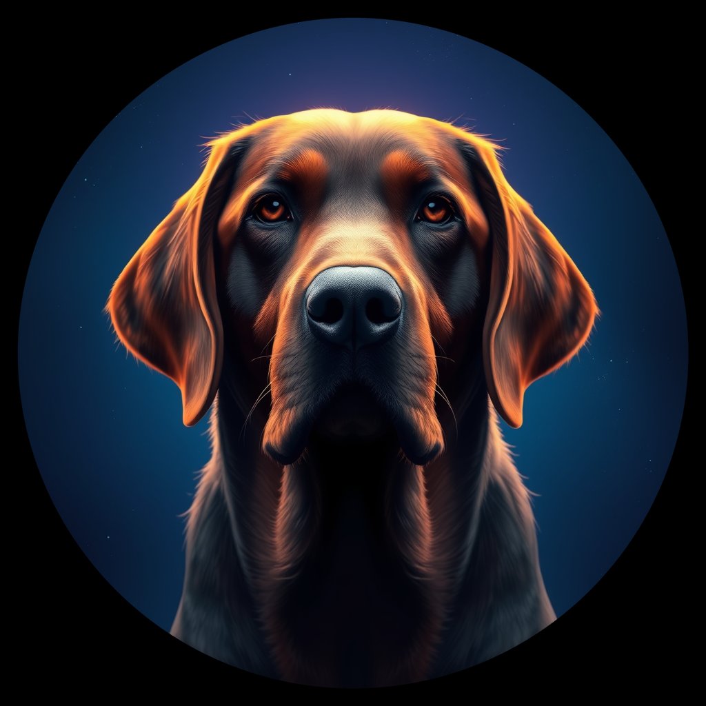 Cosmic medallion portrait of PFZ15C06_PFZ15C06, a Labrador Retriever