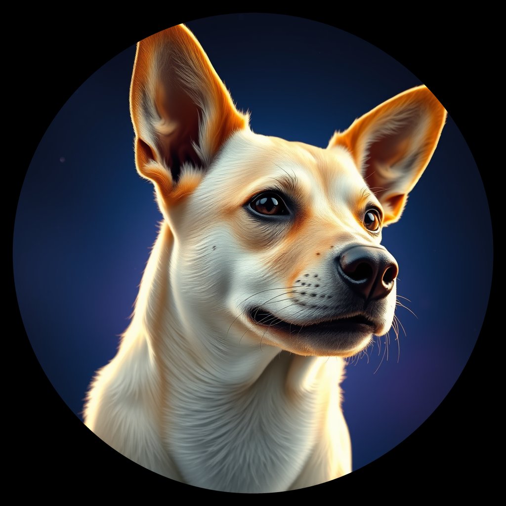Cosmic medallion portrait of PFZ15D09_PFZ15D09, a Australian Cattle Dog