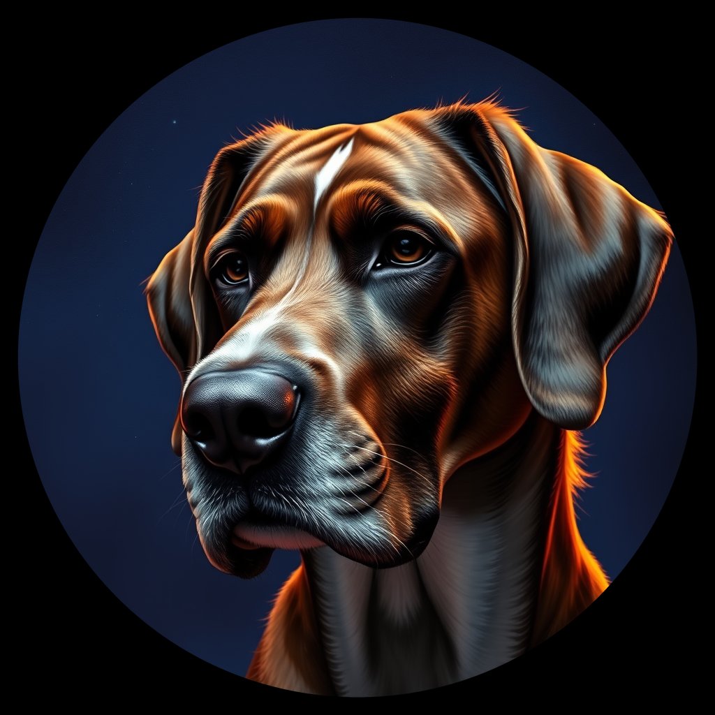 Cosmic medallion portrait of PFZ15E02_PFZ15E02, a Brittany