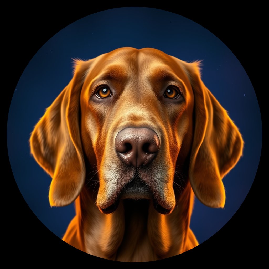 Cosmic medallion portrait of PFZ15E12_PFZ15E12, a Irish Setter