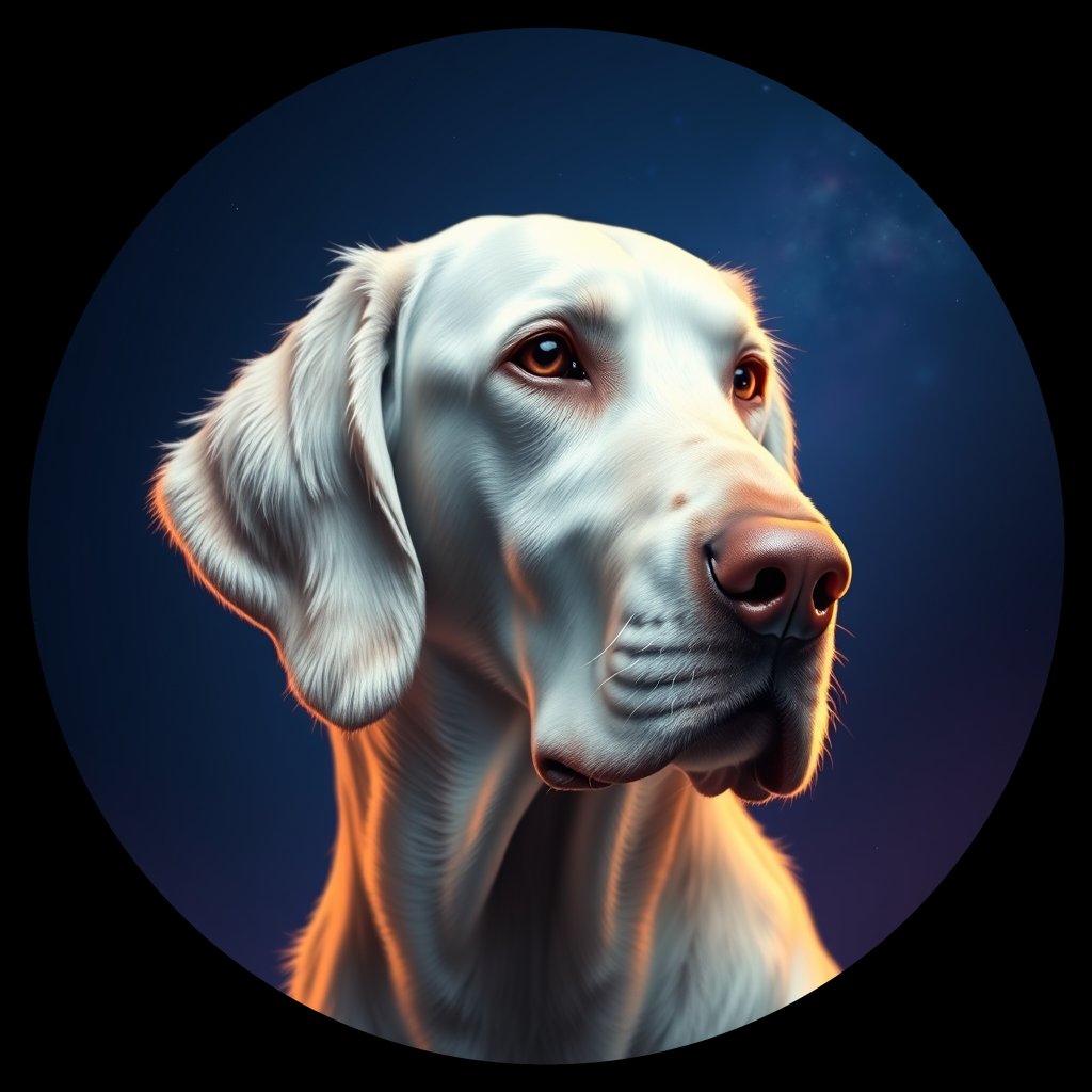 Cosmic medallion portrait of PFZ15F05_PFZ15F05, a English Setter
