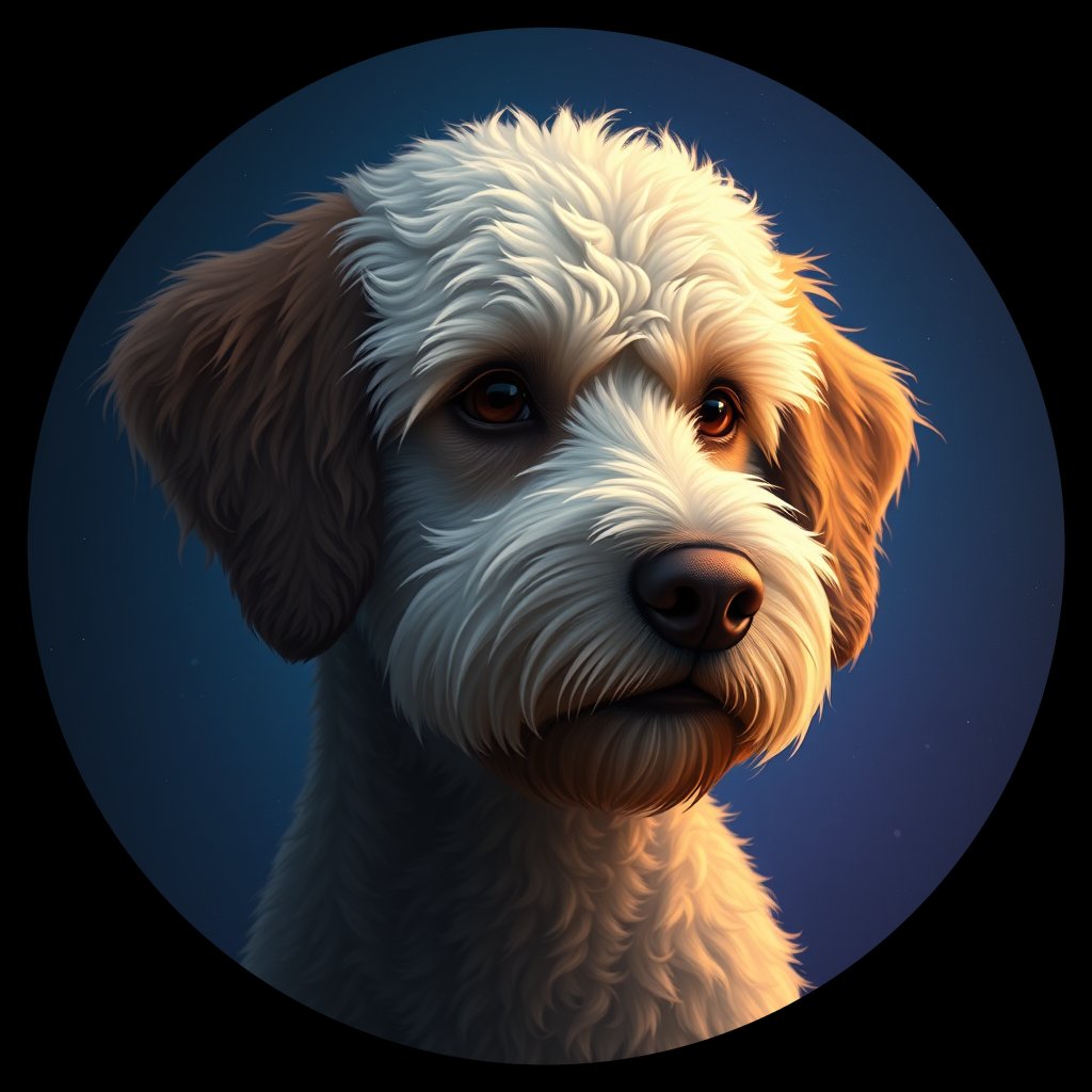 Cosmic medallion portrait of PFZ15F08_PFZ15F08, a Poodle