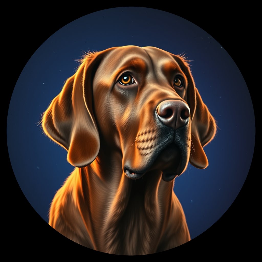 Cosmic medallion portrait of PFZ15F10_PFZ15F10, a Irish Setter
