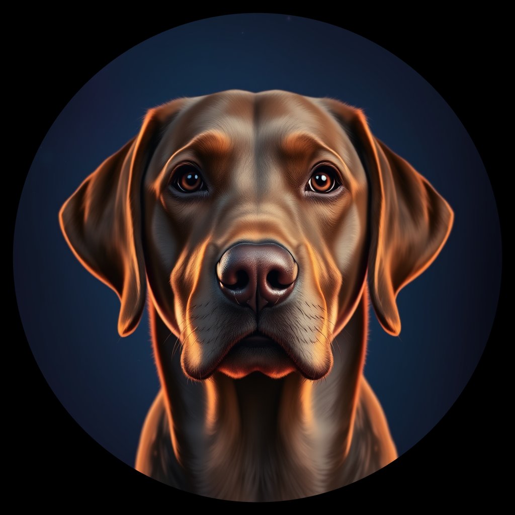 Cosmic medallion portrait of PFZ15G08_PFZ15G08, a Labrador Retriever