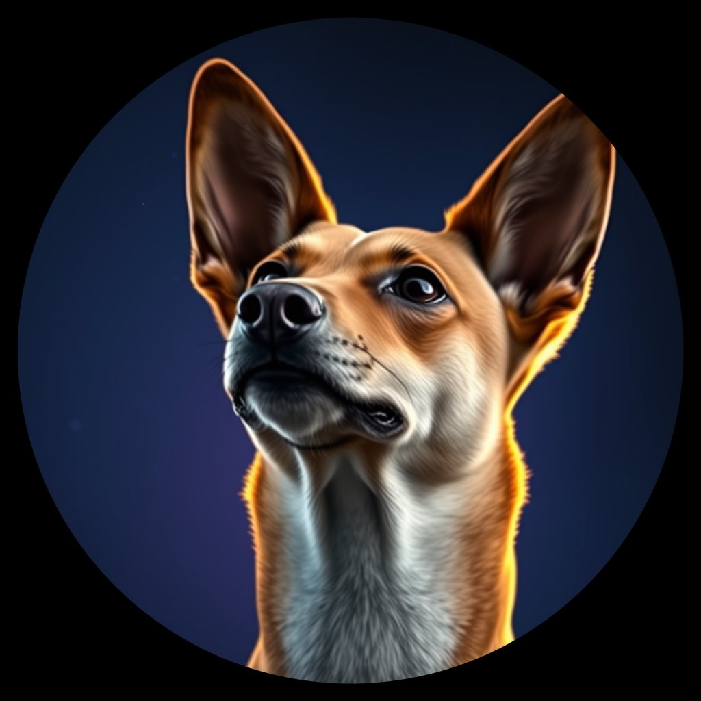 Cosmic medallion portrait of PFZ15H03_PFZ15H03, a Basenji