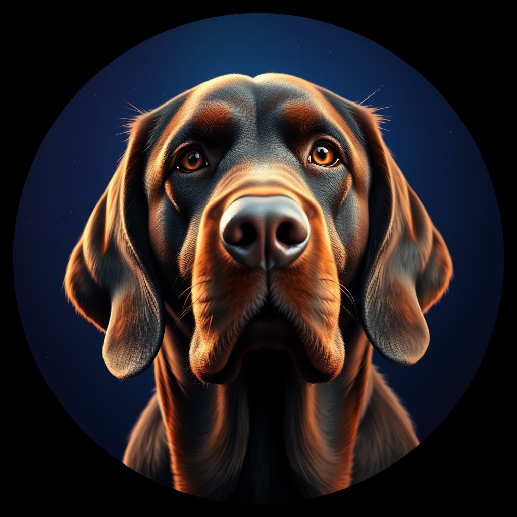 Cosmic medallion portrait of PFZ15H04_PFZ15H04, a Irish Setter