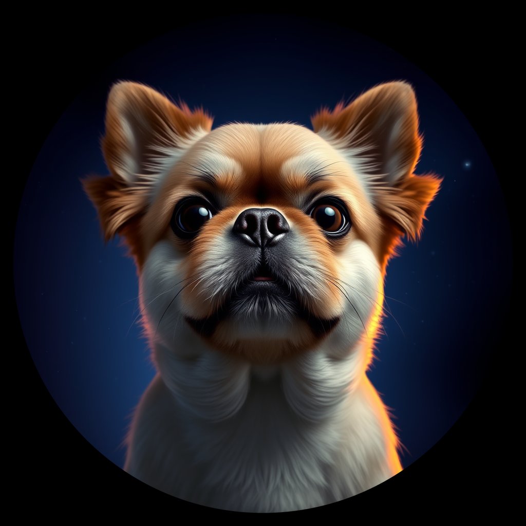Cosmic medallion portrait of PFZ15H06_PFZ15H06, a Pekingese