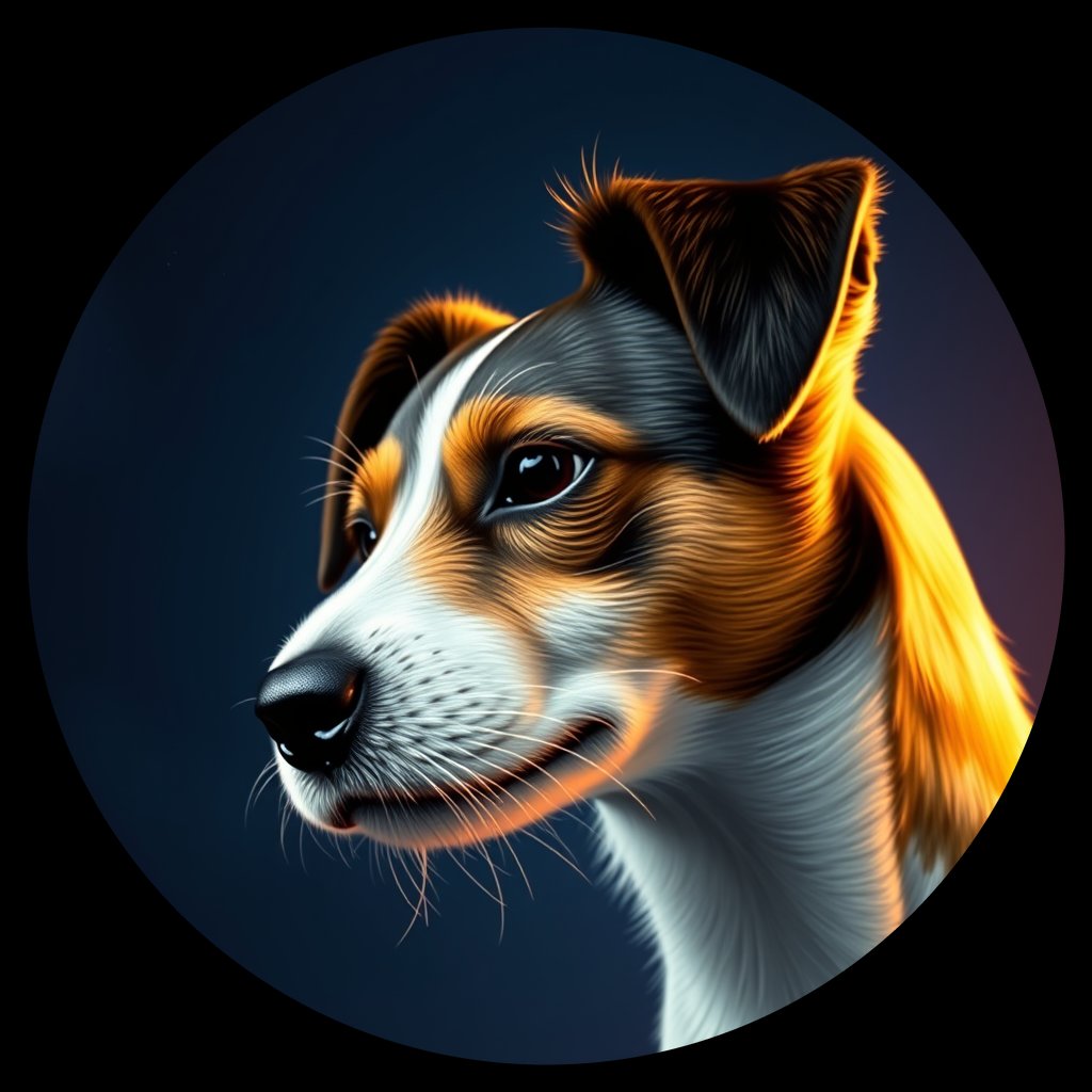 Cosmic medallion portrait of PFZ16A08_PFZ16A08, a Jack Russell Terrier