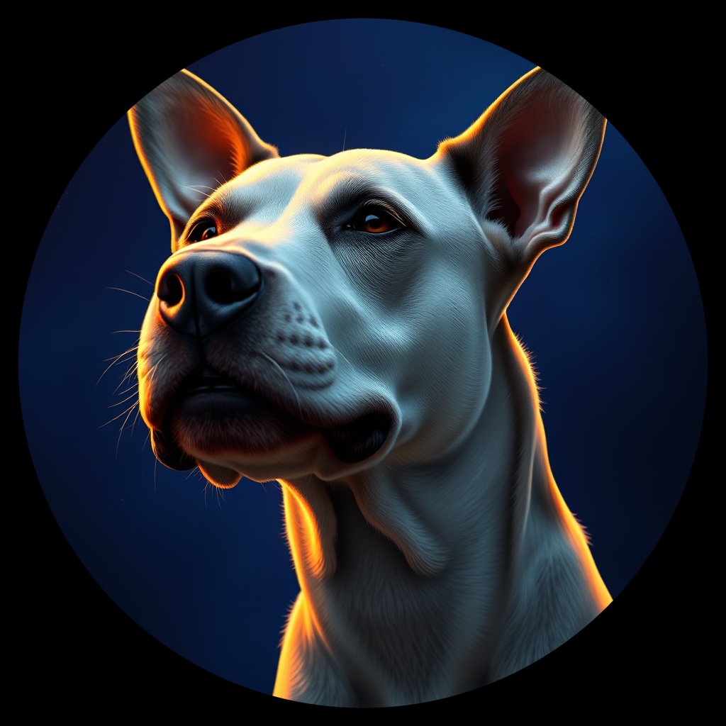 Cosmic medallion portrait of PFZ16A12_PFZ16A12, a Bull Terrier
