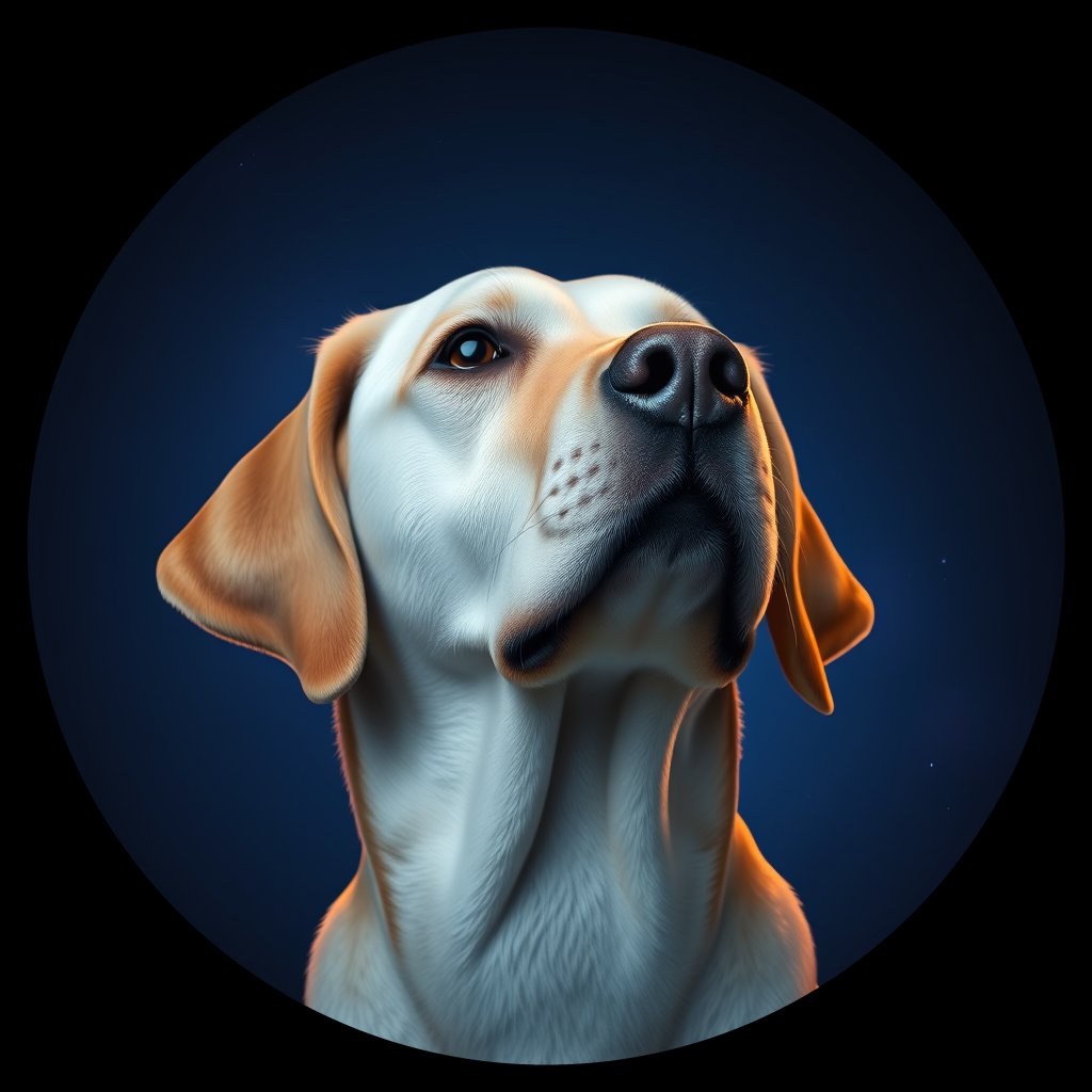 Cosmic medallion portrait of PFZ16B10_PFZ16B10, a Labrador Retriever