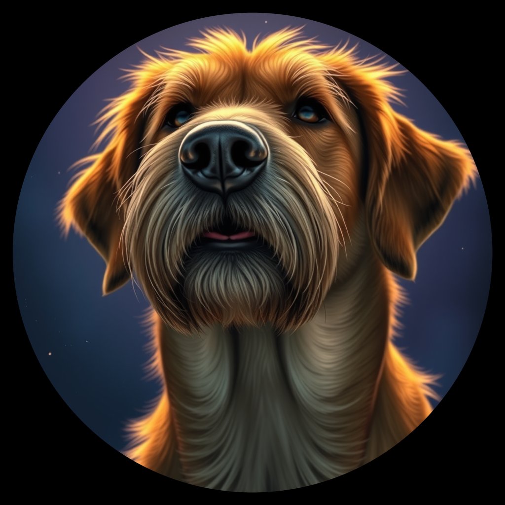 Cosmic medallion portrait of PFZ16C07_PFZ16C07, a Otterhound