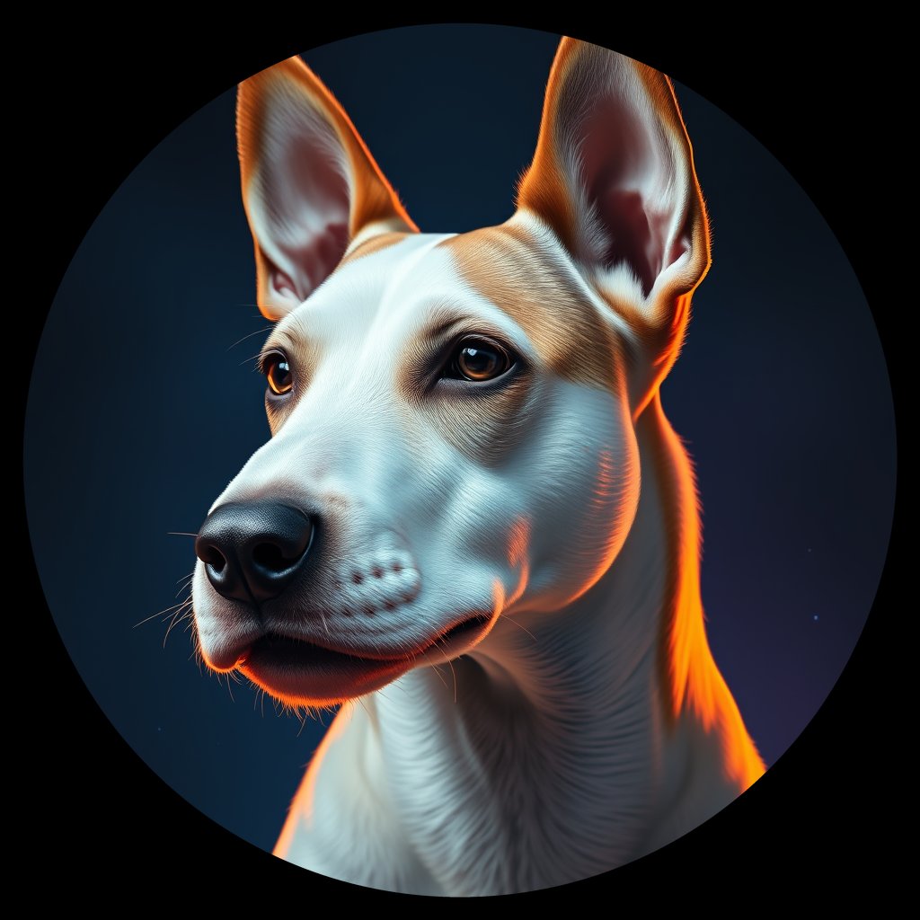 Cosmic medallion portrait of PFZ16C09_PFZ16C09, a Bull Terrier