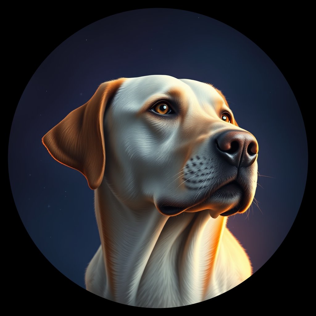 Cosmic medallion portrait of PFZ16D05_PFZ16D05, a Labrador Retriever