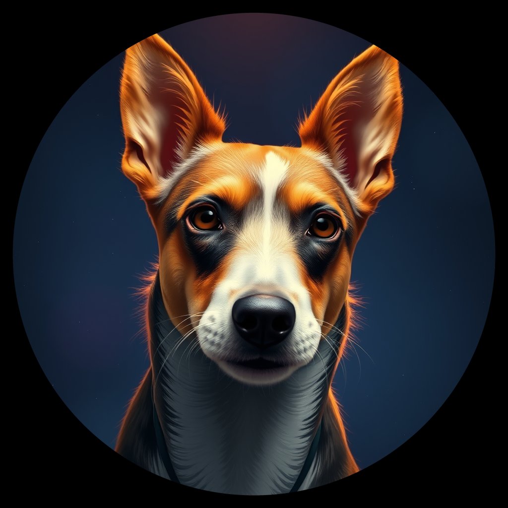 Cosmic medallion portrait of PFZ16D09_PFZ16D09, a Toy Fox Terrier