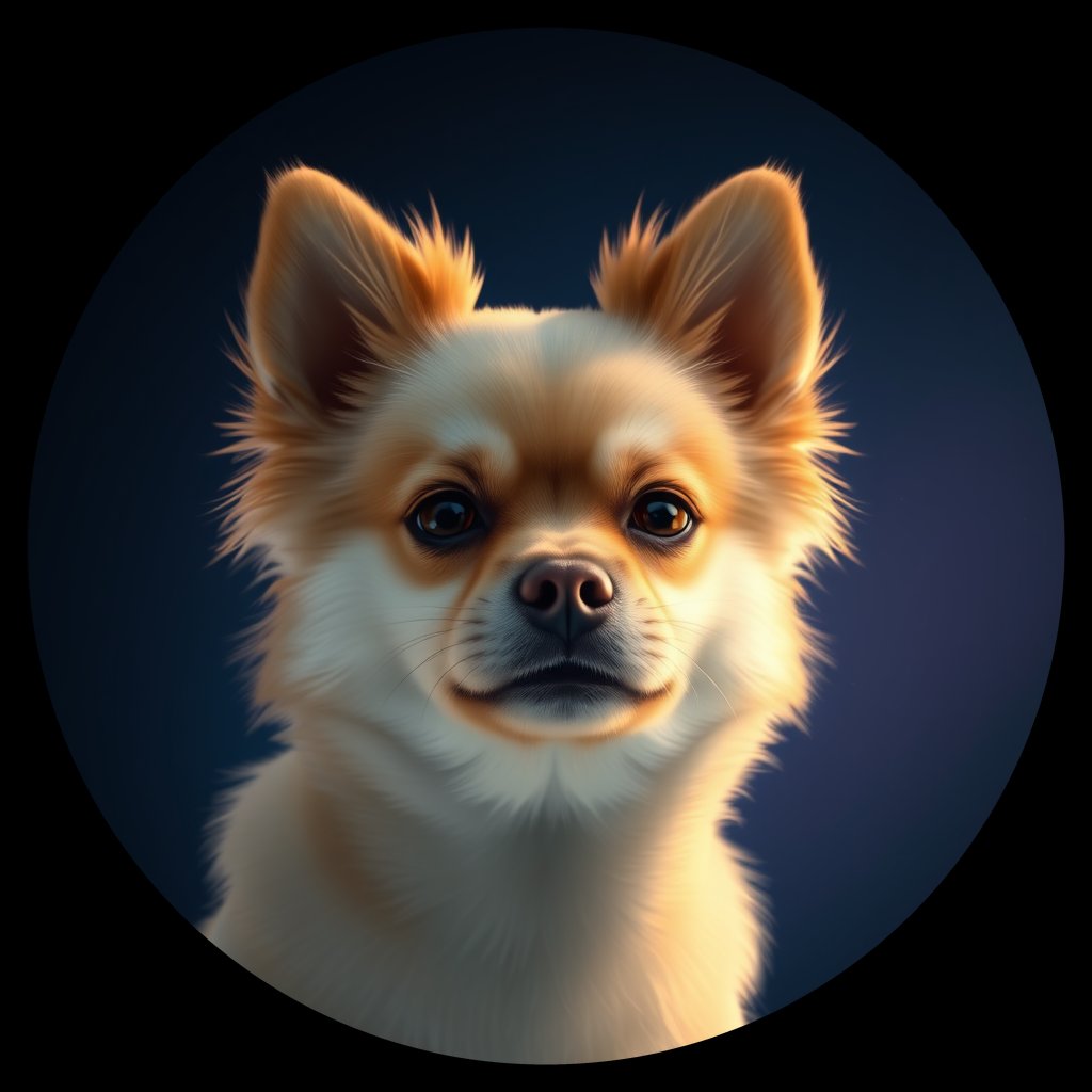 Cosmic medallion portrait of PFZ16F05_PFZ16F05, a Pomeranian