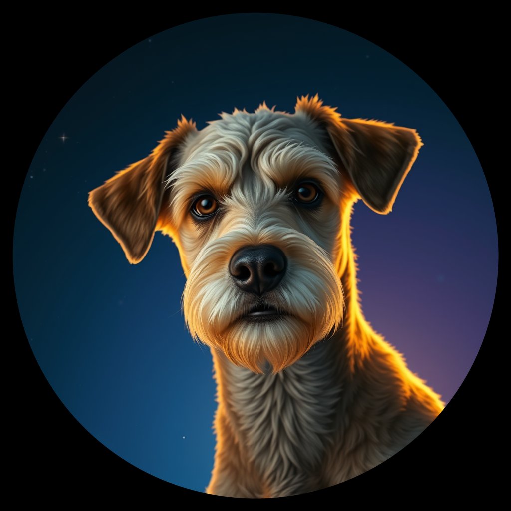Cosmic medallion portrait of PFZ16F08_PFZ16F08, a Poodle
