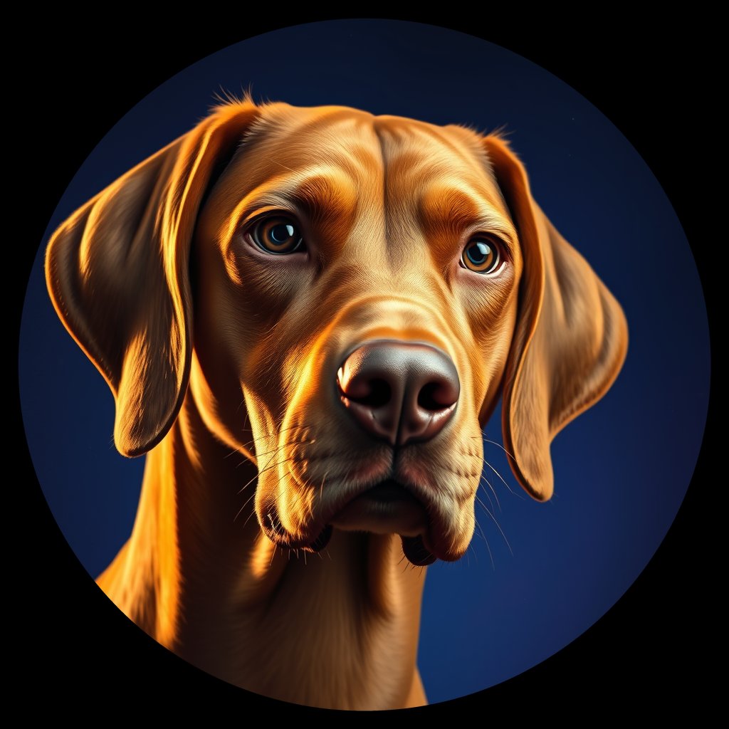 Cosmic medallion portrait of PFZ16F09_PFZ16F09, a Vizsla