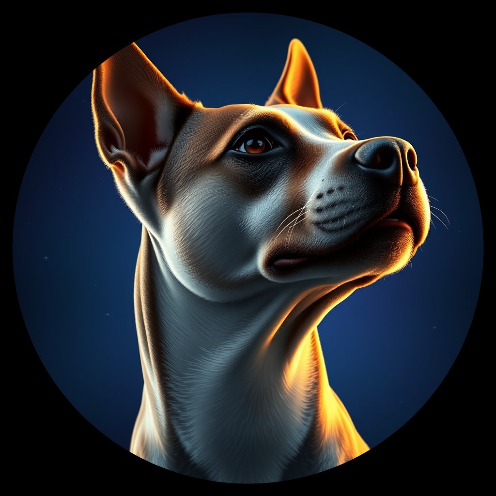 Cosmic medallion portrait of PFZ16F12_PFZ16F12, a Bull Terrier