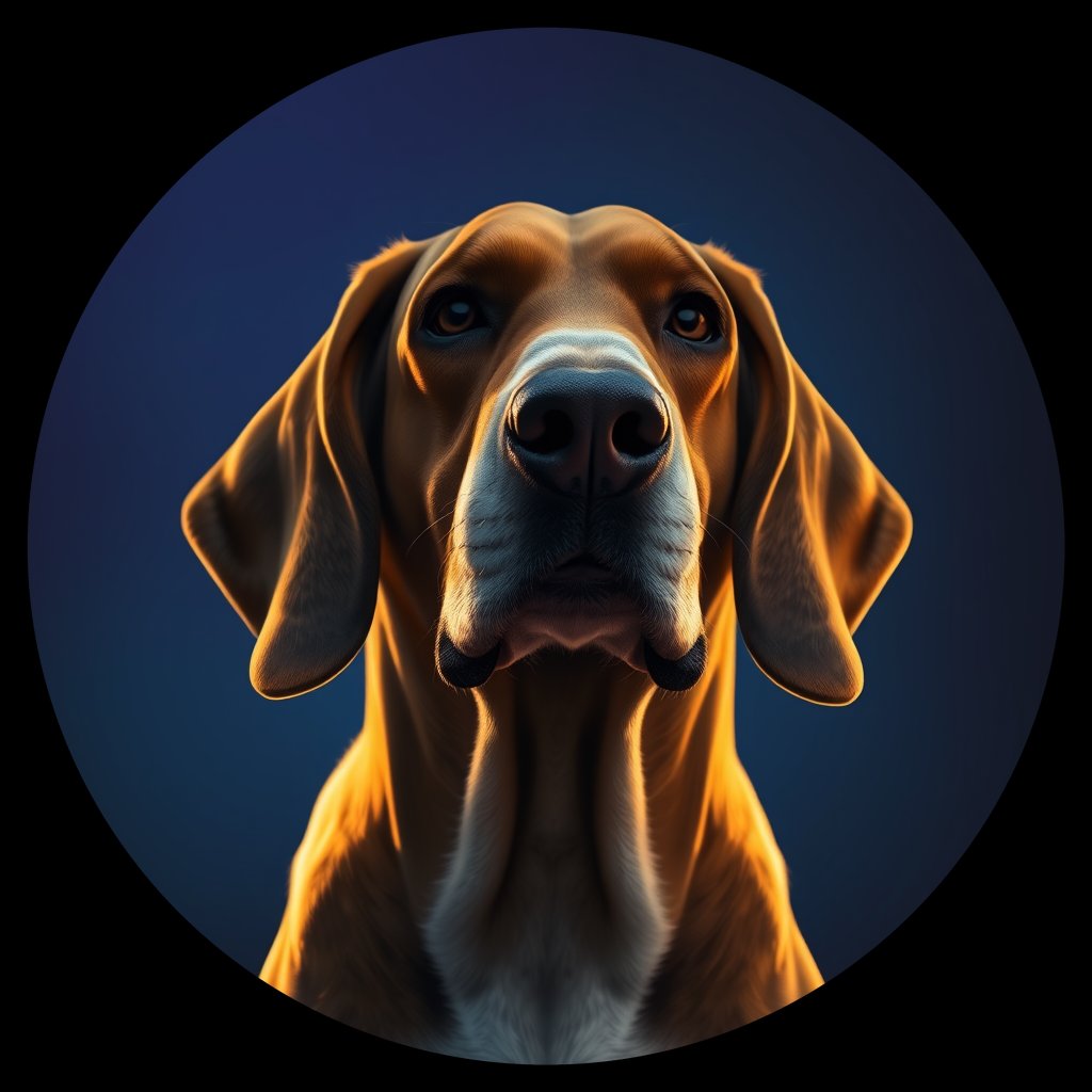 Cosmic medallion portrait of PFZ16G10_PFZ16G10, a Basset Hound