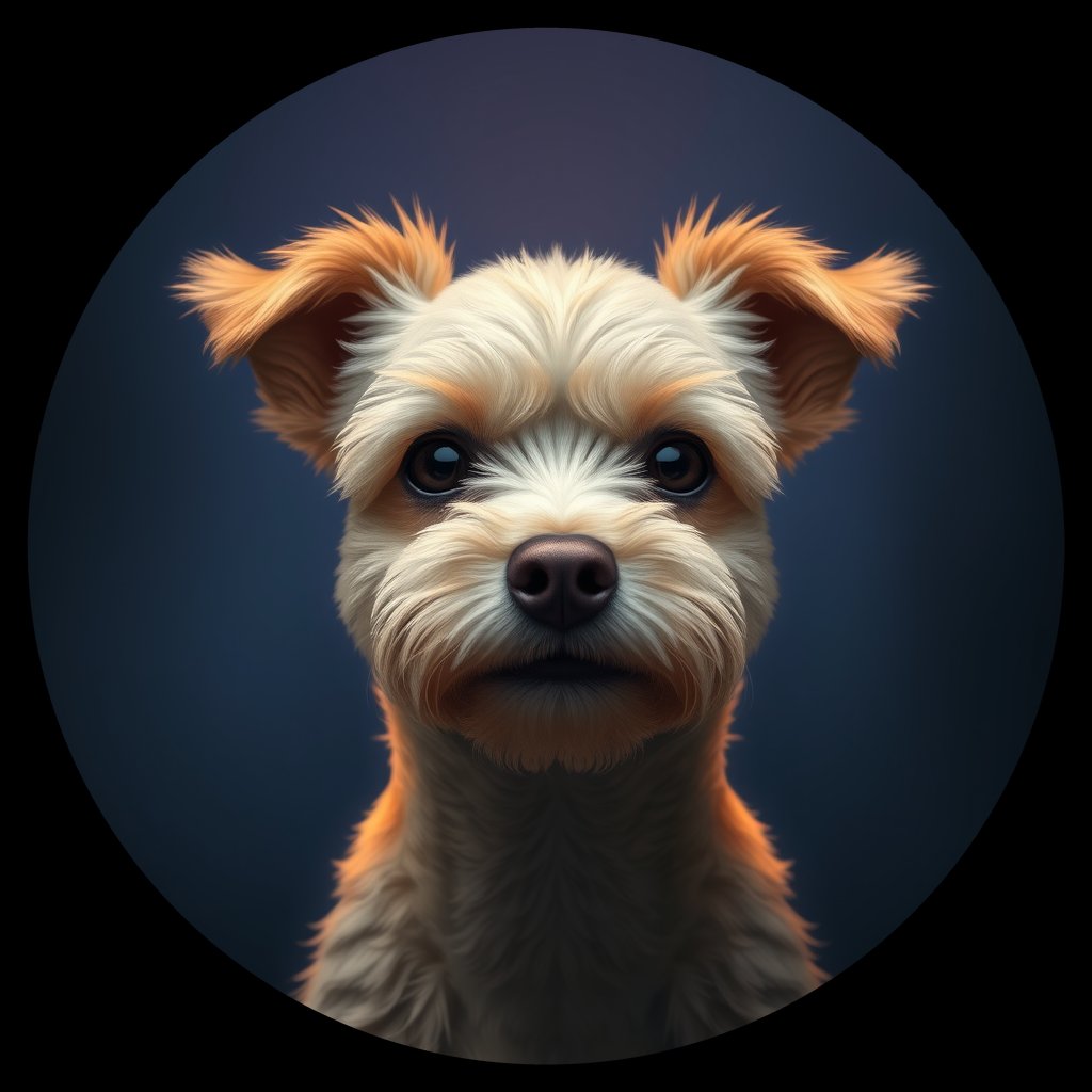 Cosmic medallion portrait of PFZ16H01_PFZ16H01, a Toy Poodle