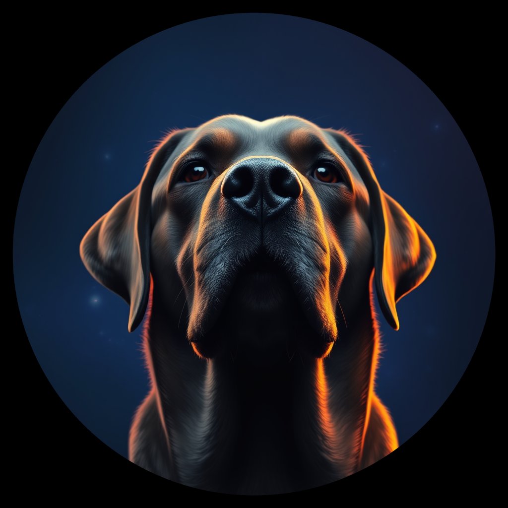 Cosmic medallion portrait of PFZ16H04_PFZ16H04, a Labrador Retriever