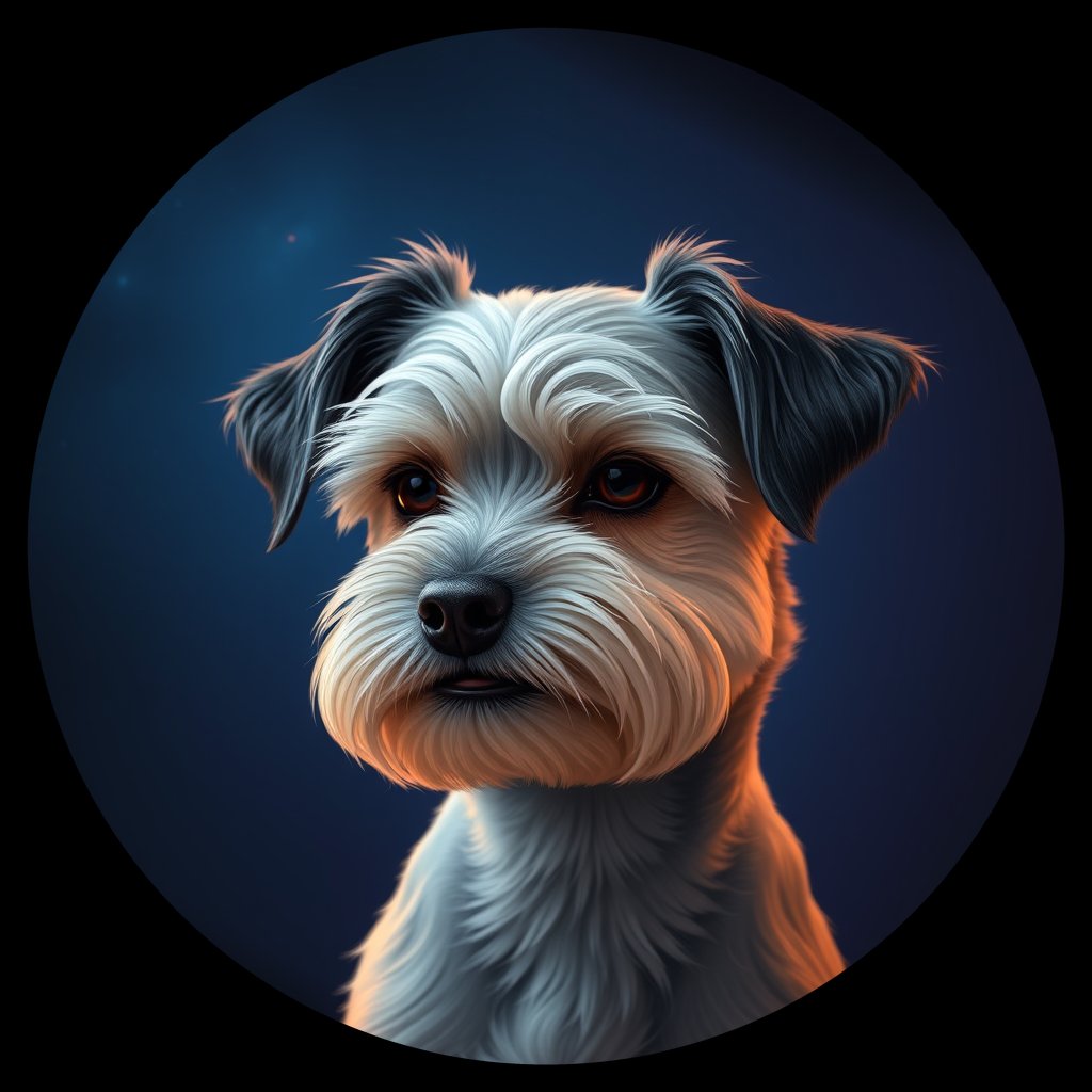 Cosmic medallion portrait of PFZ16H08_PFZ16H08, a Havanese