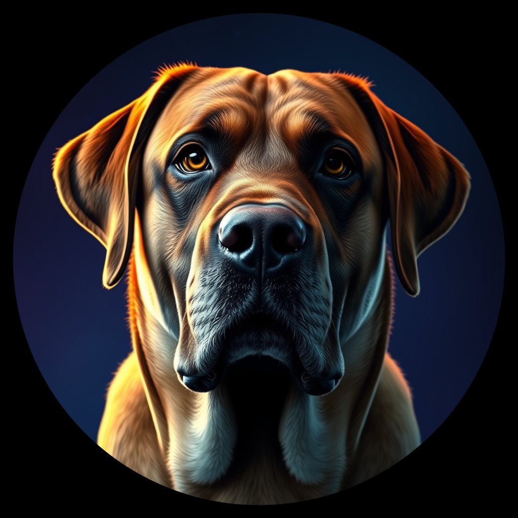 Cosmic medallion portrait of PFZ16H09_PFZ16H09, a Labrador Retriever