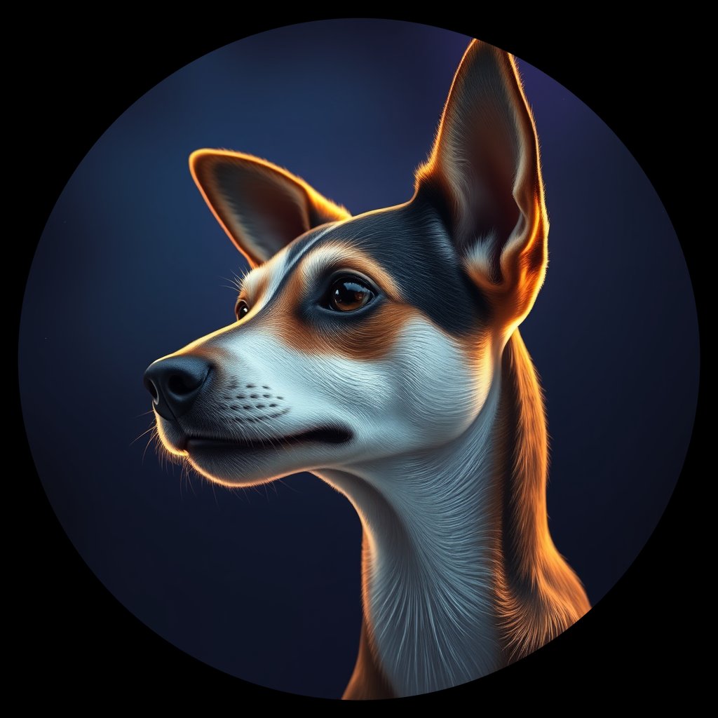 Cosmic medallion portrait of PFZ17A02_PFZ17A02, a Toy Fox Terrier