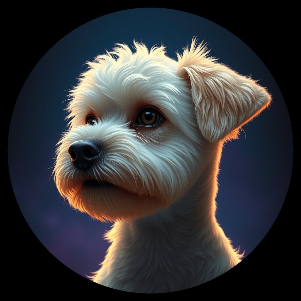 Cosmic medallion portrait of PFZ17A04_PFZ17A04, a Toy Poodle