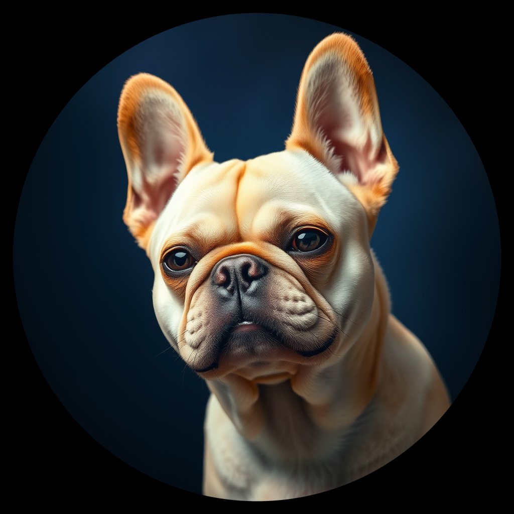 Cosmic medallion portrait of PFZ17B07_PFZ17B07, a Pug