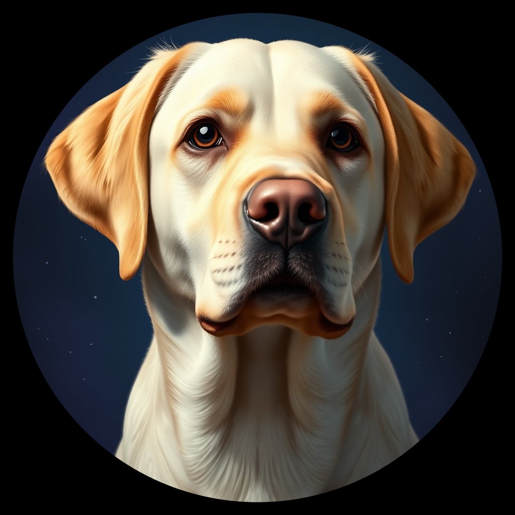 Cosmic medallion portrait of PFZ17B11_PFZ17B11, a Labrador Retriever