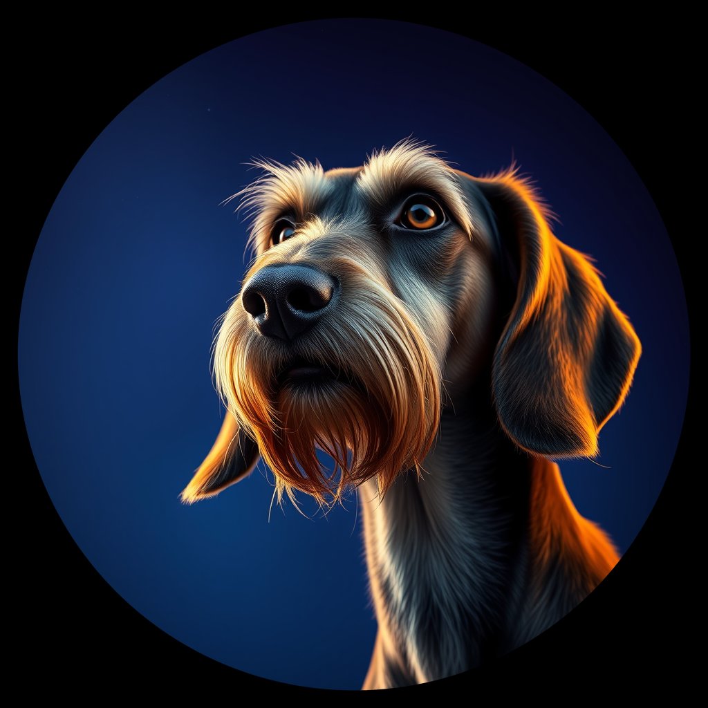Cosmic medallion portrait of PFZ17B12_PFZ17B12, a Afghan Hound
