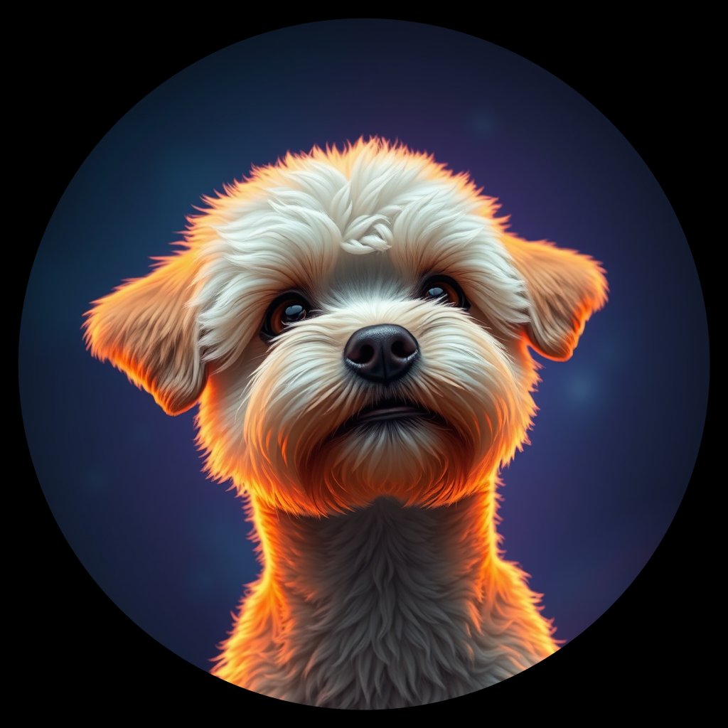 Cosmic medallion portrait of PFZ17C07_PFZ17C07, a Toy Poodle