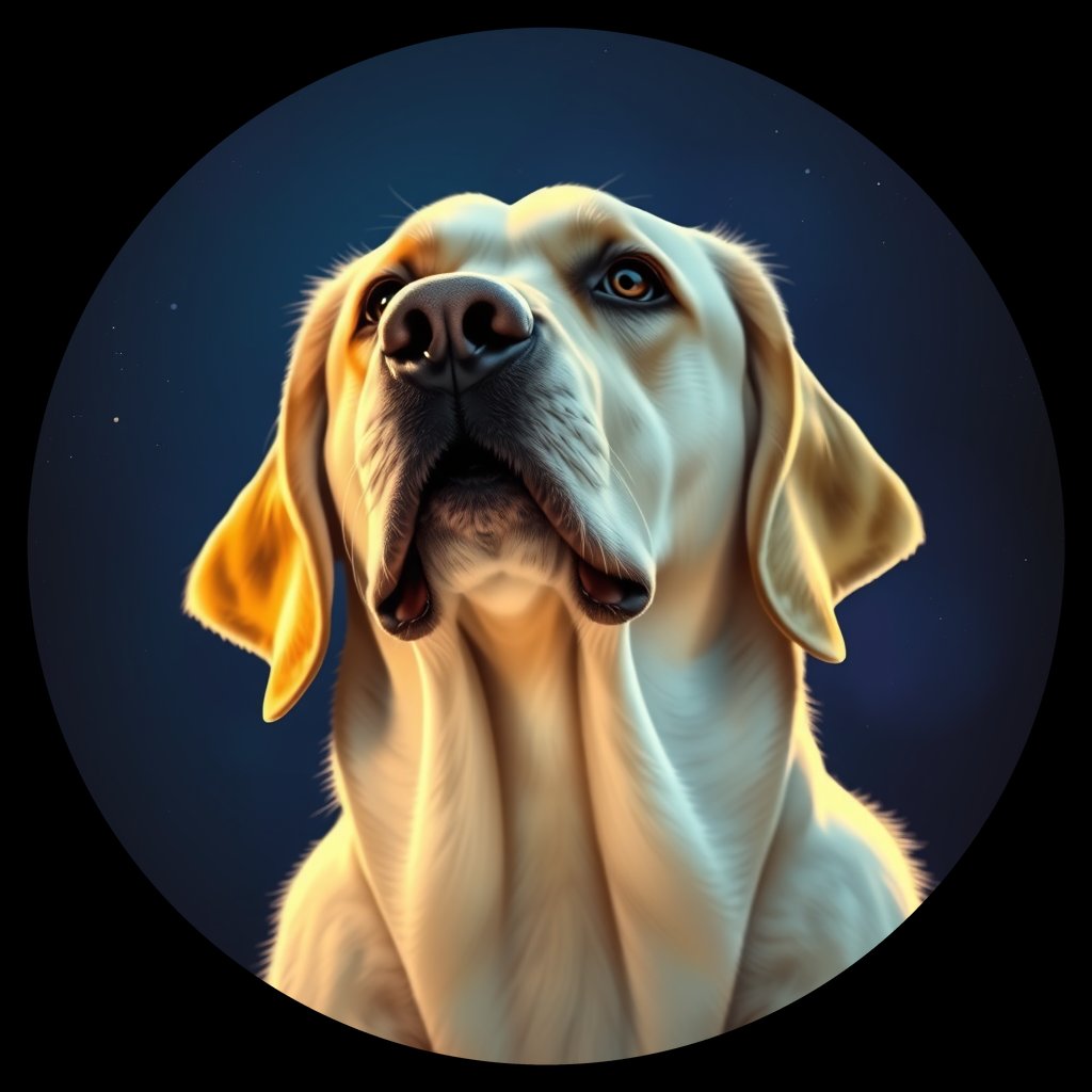 Cosmic medallion portrait of PFZ17C11_PFZ17C11, a Labrador Retriever