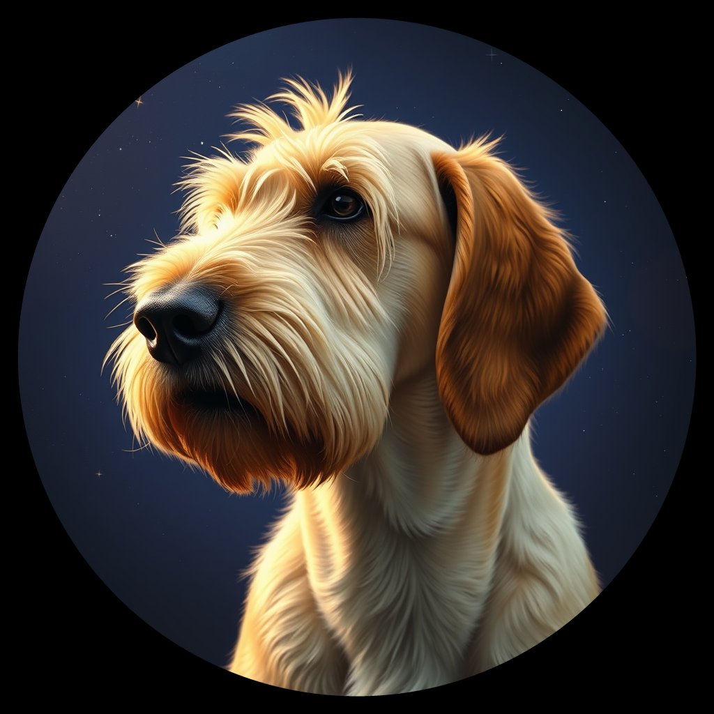 Cosmic medallion portrait of PFZ17D03_PFZ17D03, a Otterhound