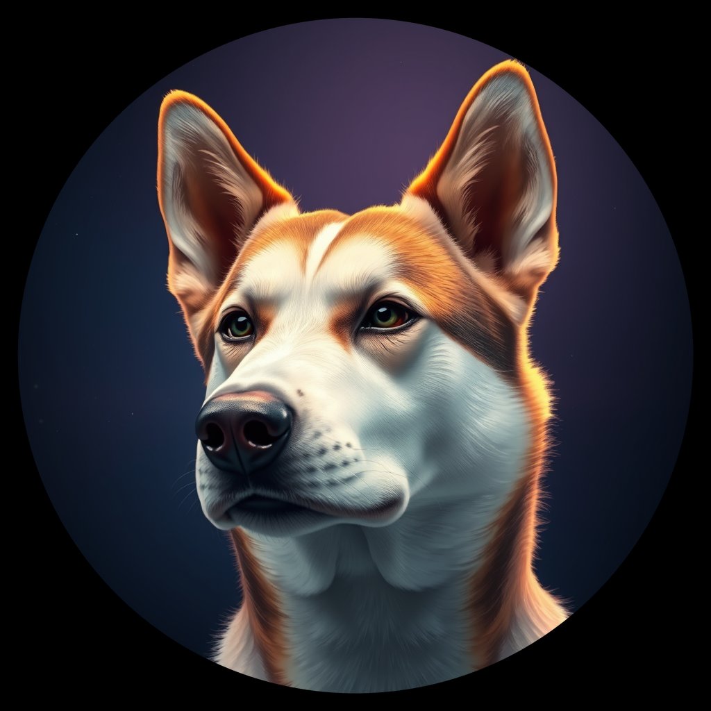Cosmic medallion portrait of PFZ17D05_PFZ17D05, a Siberian Husky
