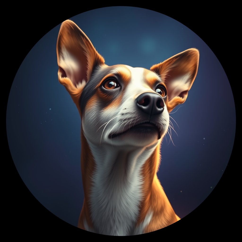 Cosmic medallion portrait of PFZ17D06_PFZ17D06, a Toy Fox Terrier