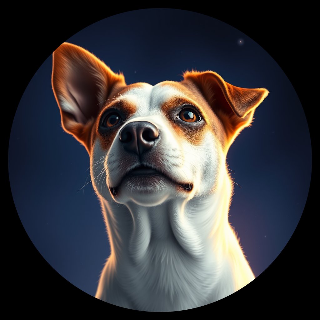 Cosmic medallion portrait of PFZ17E03_PFZ17E03, a Jack Russell Terrier