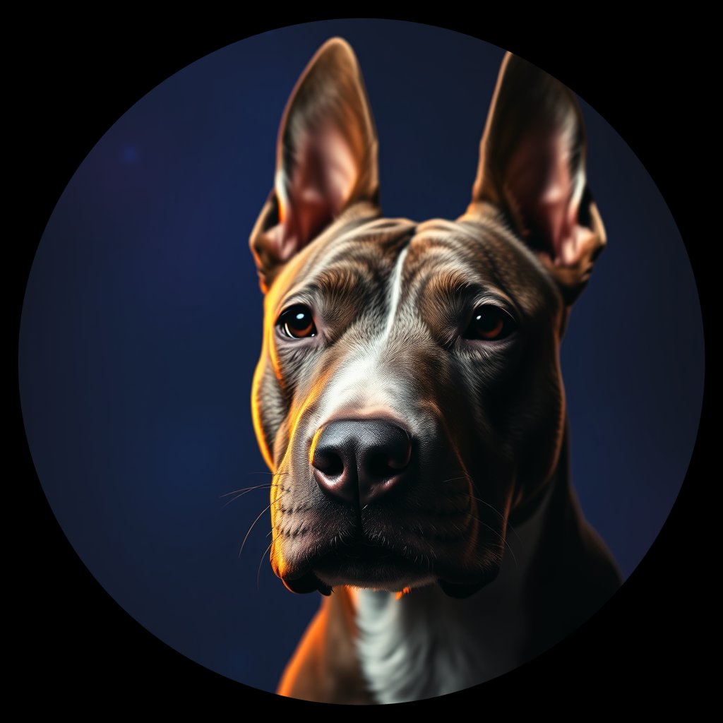 Cosmic medallion portrait of PFZ17F06_PFZ17F06, a Bull Terrier