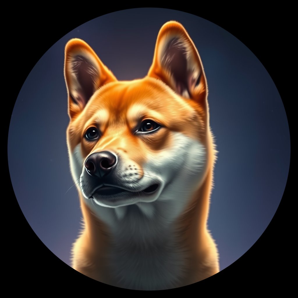 Cosmic medallion portrait of PFZ17H01_PFZ17H01, a Shiba Inu