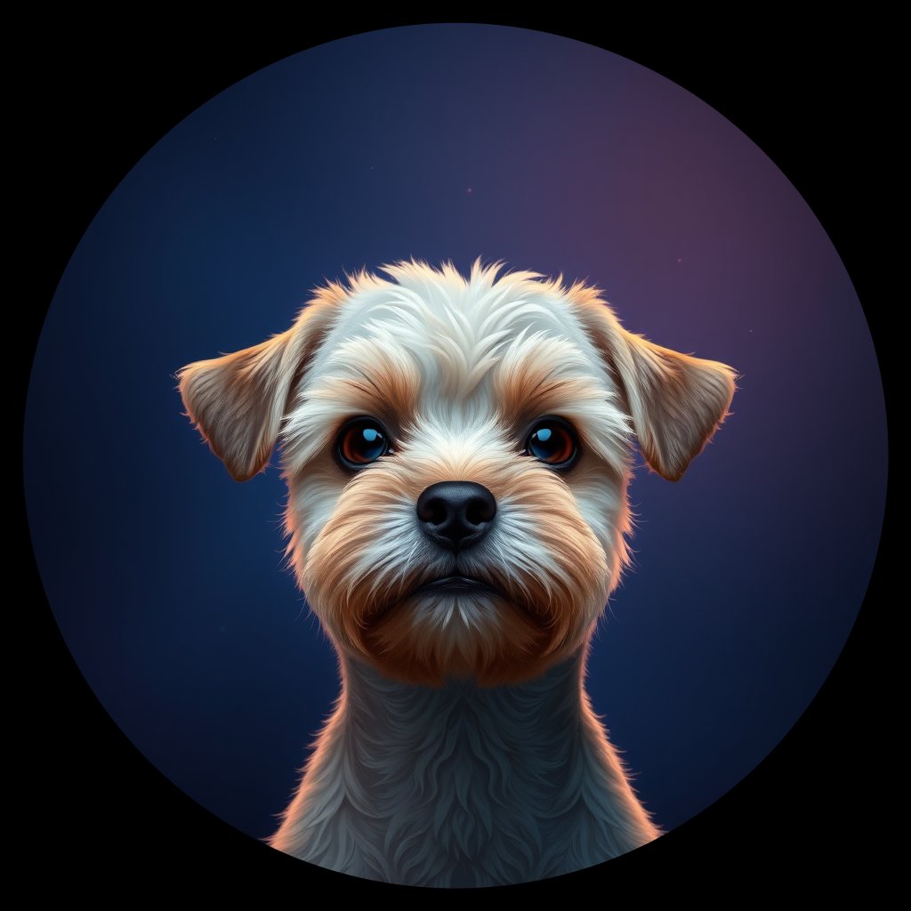 Cosmic medallion portrait of PFZ17H06_PFZ17H06, a Toy Poodle