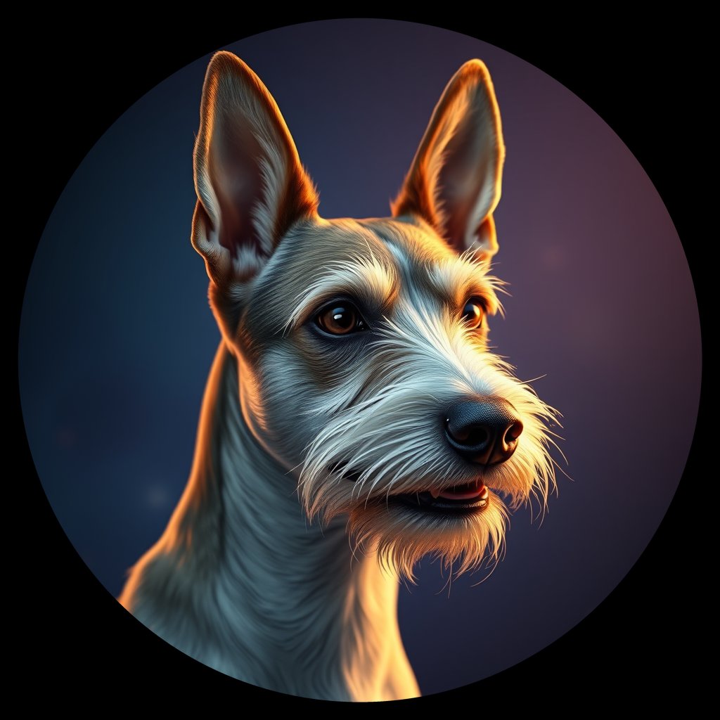 Cosmic medallion portrait of PFZ18A04_PFZ18A04, a Fox Terrier Wire
