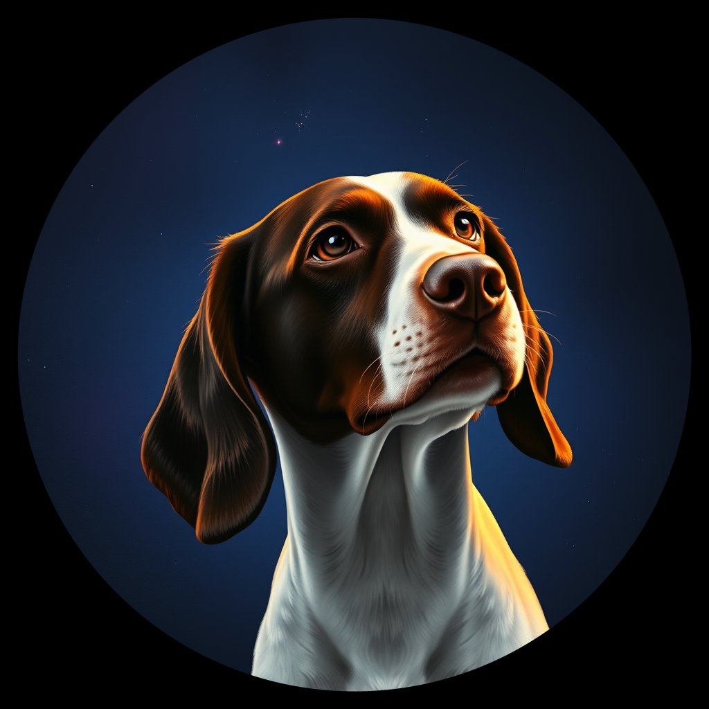Cosmic medallion portrait of PFZ18A05_PFZ18A05, a English Springer Spaniel
